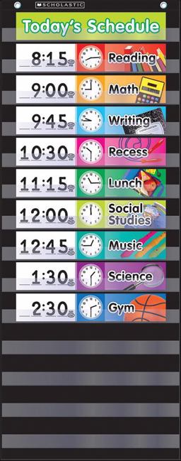 Pocket Chart Daily Schedule (Black)