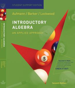 Aufmann Introductory Algebra Paperback Student Support Edition Seventhedition