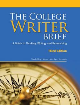 College Writer A Guide to Thinking, Writing, and Researching 3rd 9780547147802 Front Cover