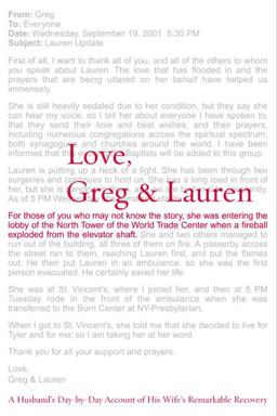 Love, Greg and Lauren A Husband's Day-by-Day Account of His Wife's Remarkable Recovery  9780553802979 Front Cover