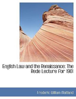 English Law and the Renaissance