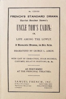 HARRIET...STOWE'S:UNCLE TOM'S 1st 9780573602979 Front Cover