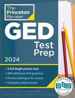 Princeton Review GED Test Prep 2024 2 Practice Tests + Review and Techniques + Online Features  9780593516973 Front Cover
