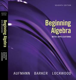 Beginning Algebra With Applications 7th 9780618803590 Front Cover