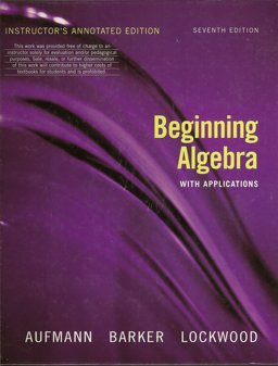 Beginning Algebra with Applications
