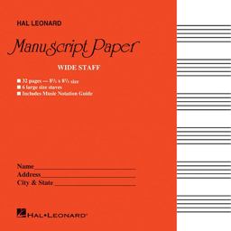 Wide Staff Manuscript Paper - 8-1/2 X 8-1/2, 32 Pages, Six Large Staves per Page, Music Notation Guide  9780634096365 Front Cover