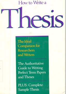 How to Write a Thesis