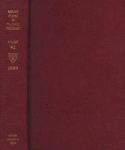 Harvard Studies in Classical Philology, Volume 92