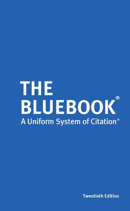 Bluebook A Uniform System of Citation 20th 9780692400197 Front Cover