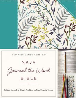 Nkjv, Journal the Word Bible, Hardcover, Blue Floral Cloth, Red Letter Edition