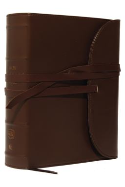 NKJV, Journal the Word Bible, Large Print, Premium Leather, Brown, Red Letter Edition Reflect, Journal, or Create Art Next to Your Favorite Verses  9780718090920 Front Cover