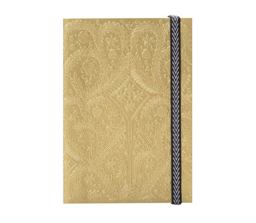 Christian Lacroix A5 Journal, Gold Paseo Pattern - 6o X 8o - Layflat Writing Journal with 152 Ruled Ivory Pages