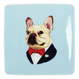 Berkley Bestiary Frenchie Portrait Square Porcelain Tray