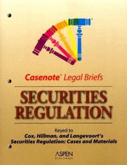 Securities Regulation Casenote Legal Brief