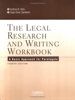 Legal Research and Writing A Basic Approach for Paralegals 4th 9780735551244 Front Cover