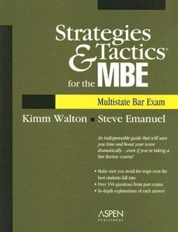 Strategies and Tactics for the MBE Multistate Bar Exam  9780735558724 Front Cover