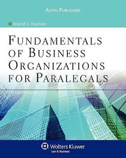 Fundamentals of Business Organizations for Paralegals 3rd 9780735579125 Front Cover