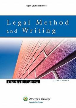 Legal Method and Writing 6e 6th 9780735585126 Front Cover