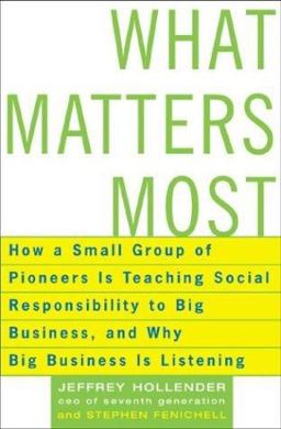 What Matters Most How a Small Group of Pioneers Is Teaching Social Responsibility to Big Business, and Why Big Business Is Listening  9780738209029 Front Cover