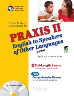 PRAXIS II English to Speakers of Other Languages 0360  9780738604039 Front Cover