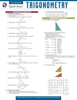 Trigonometry - REA's Quick Access Reference Chart