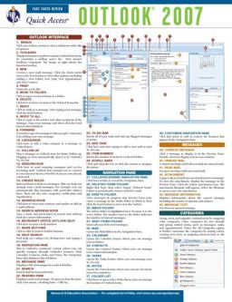 Outlook 2007 - REA's Quick Access Reference Chart