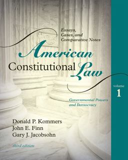 American Constitutional Law Governmental Powers and Democracy, Volume 1 3rd 9780742563674 Front Cover