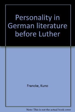 Personality in German Literature Before Luther