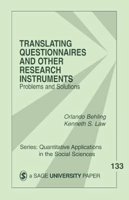 Translating Questionnaires and Other Research Instruments Problems and Solutions  9780761918240 Front Cover