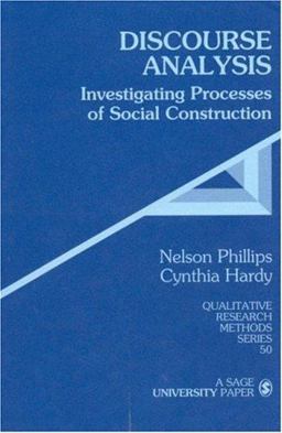 Discourse Analysis Investigating Processes of Social Construction  9780761923626 Front Cover