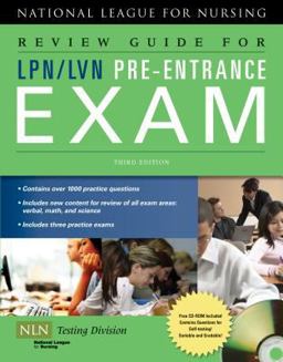 Review Guide for LPN/LVN Pre-Entrance Exam . 3rd 2009 9780763787035 Front Cover