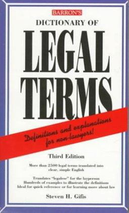 Dictionary of Legal Terms 3rd 9780764102868 Front Cover