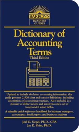 Dictionary of Accounting Terms 3rd 9780764112591 Front Cover