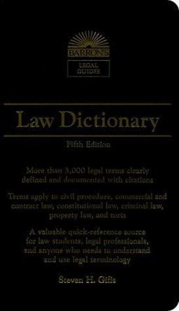 Law Dictionary 5th 9780764119972 Front Cover