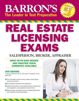Barron's Real Estate Licensing Exams Salesperson, Broker, Appraiser 8th 9780764142376 Front Cover