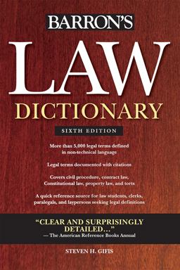 Barron's Law Dictionary 6th 9780764143588 Front Cover
