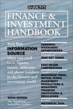 Finance and Investment Handbook 6th 9780764155543 Front Cover