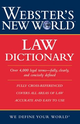 Webster's New World Law Dictionary  9780764542107 Front Cover