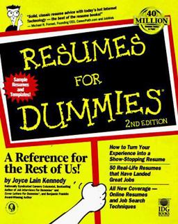 Resumes for Dummies 2nd 9780764551130 Front Cover