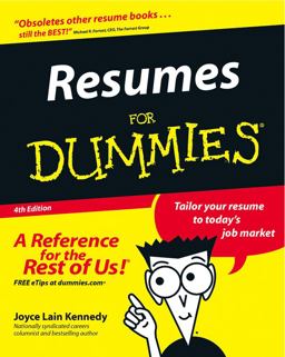 Resumes for Dummies 4th 9780764554711 Front Cover