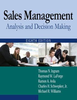 Sales Management Analysis and Decision Making 8th 9780765626400 Front Cover