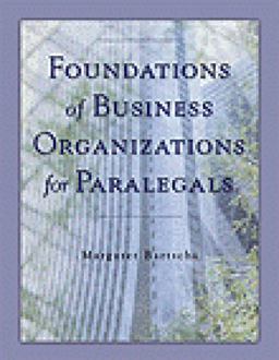 Foundations of Business Organizations for Paralegals  9780766816527 Front Cover