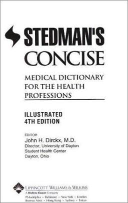 Stedman's Concise Medical Dictionary for the Health Professions 4th 9780781730129 Front Cover