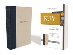 KJV Reference Bible Cloth over Board Red Letter Edition [Giant Print, Blue/Tan]