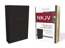 NKJV, Reference Bible, Personal Size Giant Print, Imitation Leather, Black, Red Letter Edition, Comfort Print