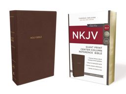 NKJV Reference Bible Red Letter Edition [Center-Column Giant Print, Brown]