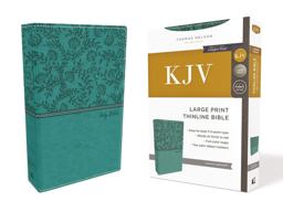 KJV Holy Bible, Large Print Thinline, Green Leathersoft, Red Letter, Comfort Print