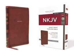 NKJV Thinline Bible, Giant Print, Red Letter Edition [Brown]