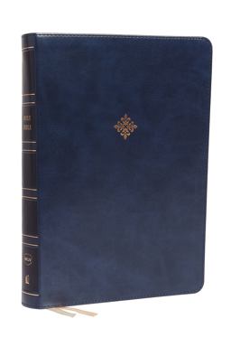 NKJV Holy Bible, Super Giant Print Reference Bible, Blue Leathersoft