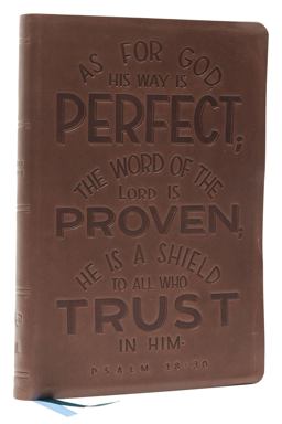 NKJV Thinline Bible, Verse Art Cover Collection, Red Letter, Thumb Indexed, Comfort Print [Brown]